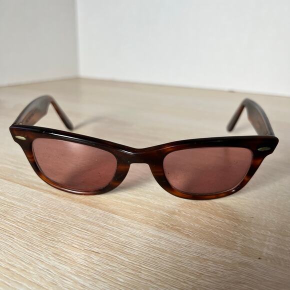 Vintage B&L Ray-Ban Wayfarer Sunglasses FRAMES ONLY Brown B&L 5024 READ - Picture 2 of 9